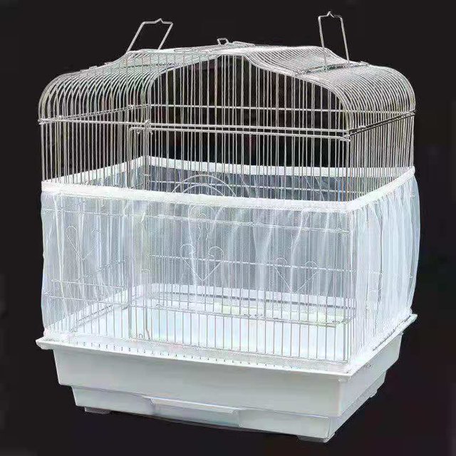 Funda de malla para jaula de pájaros, especial de Amazon, para loros, antisalpicaduras, cuadrada, antiplumas voladoras, antidispersión