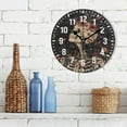 thumbnail image 3 of Yayeee 10" Wall Clock Battery Operated Quartz Round Silent Non-Ticking Home Decor,Skeleton with Flowers Pattern, 3 of 6