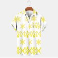 thumbnail image 2 of Mens Manga Corta Botón Abajo Camisas, Navidad Impreso Turndown Cuello Blusa, Top de Moda Casual, 2 of 3