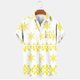thumbnail image 3 of Mens Manga Corta Botón Abajo Camisas, Navidad Impreso Turndown Cuello Blusa, Top de Moda Casual, 3 of 3