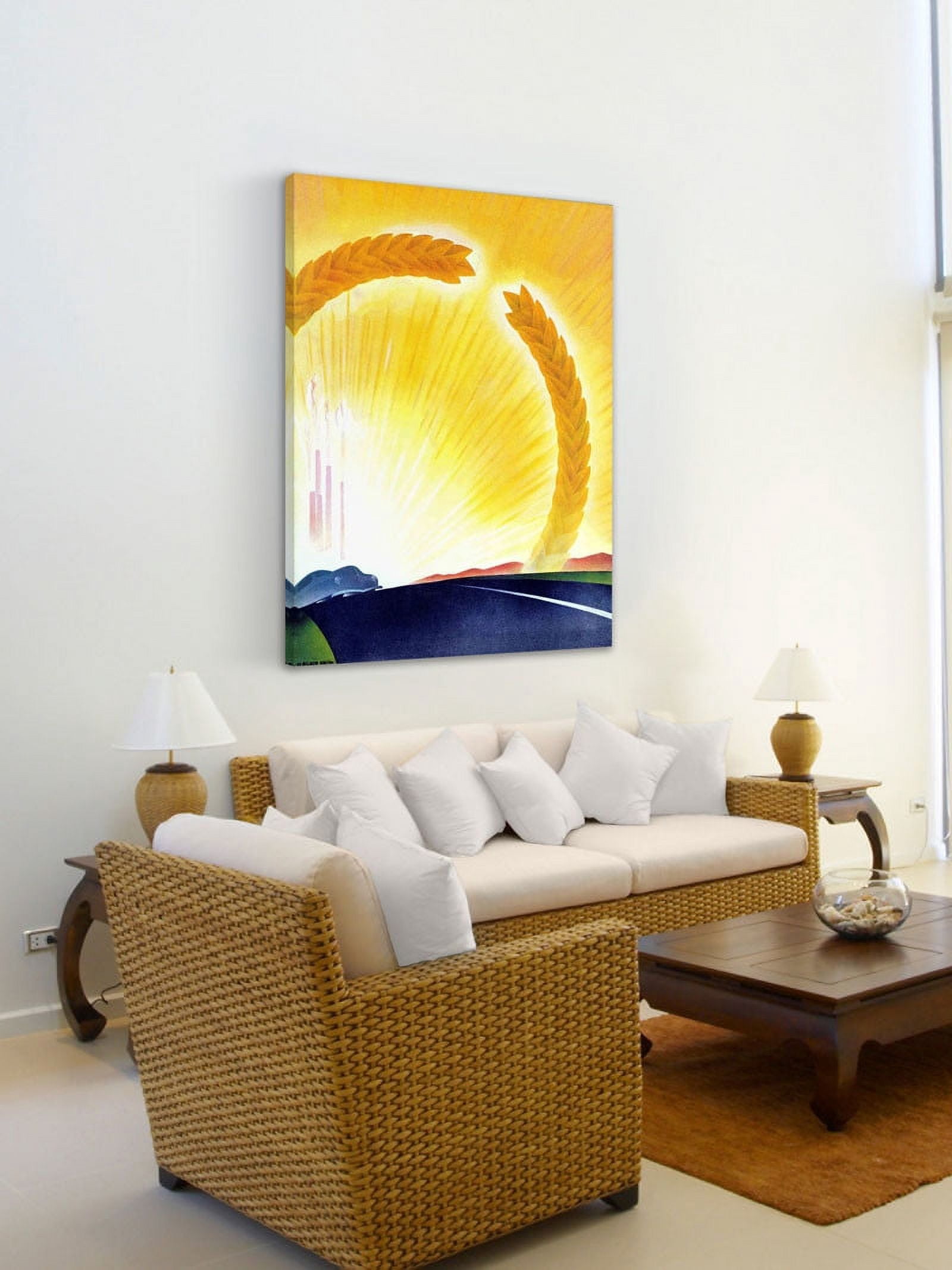 "Yellow Rays" Painting Print on Wrapped Canvas