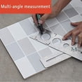 thumbnail image 4 of Regla de múltiples ángulos Plantilla móvil Modelo de medición de ángulo Herramienta Instrumento Azulejo de ladrillo Esquina de madera Transportador plegable Plata, 4 of 5