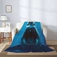 thumbnail image 2 of Fuzoiu Open-Mouthed Shark Print Flannel Throw Blanket,Light Weight Warm Decorative,Throw Blanket Cover for Sofa, Couch, Bedroom,Travel-50"x40", 2 of 6