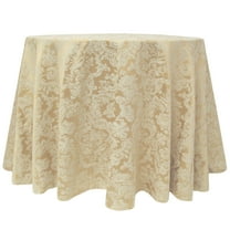 Ultimate Textile (5 Pack) Miranda 120-inch Round Damask Tablecloth - Jacquard Weave, Champagne Ivory Cream