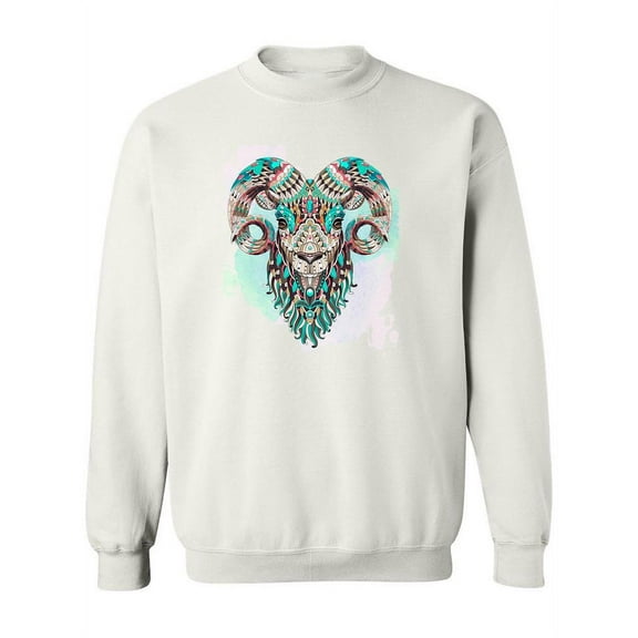 Goat Head With Patterns Sweatshirt Women -Image by Shutterstock, Female Large