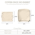 thumbnail image 6 of Pakunoda 4 Set of Waterproof Outdoor Deep Seat Cushion Replacement Slipcovers, 24" X 24" Patio Furniture Cushion Covers, Outdoor Cushion Covers with Zipper for Patio Furniture, Cream, 6 of 7