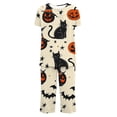 thumbnail image 4 of Juesizh Pajamas for Women Set Plus Size Halloween Print Loungewear Casual Comfy Short Sleeve Capris Pajamas, S-3XL, 4 of 7