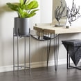 thumbnail image 2 of CosmoLiving by Cosmopolitan 13" x 36" Deep Recessed Dome Dark Gray Metal Planter with Removable Stand, 2 of 9