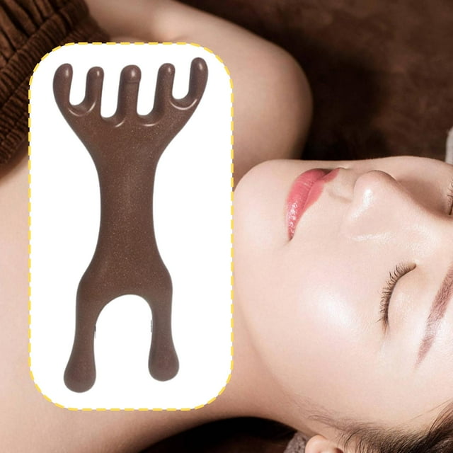 Peine de masaje, rascador de cabeza, masajeador, herramienta de masaje, relajación, resina, multifuncional, rascador de cabeza para manos, cuello, Gua dos cabezas