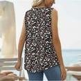 thumbnail image 5 of Summer Tops for Women 2024 Women's Fashion Printed V-neck Comfortable Loose T-shirt Sleeveless Blouse Casual Tops Gift for Women, 5 of 5