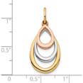 thumbnail image 4 of 14K Two-tone & White Rhodium Polished Tear Drop Pendant, 4 of 5