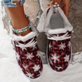 thumbnail image 5 of Willtoo Womens Fall Winter Pumpkin Plaid Fleece Lined Moccasin Slip On Footwear Warm Low Top Flat Canvas Cold Weather Footwear with Fluffy Faux Fur Collar, 5 of 5
