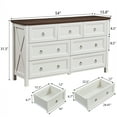 thumbnail image 3 of HIUU Farmhouse 7 Drawers Dresser,TV Stand Wooden Storage Closet Cabinet Organizer with Wide Storage Cabinet for Living Room, Hallway, Entryway, Bedroom, White, 3 of 9