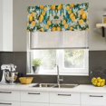thumbnail image 4 of Yellow Lemon Curtain Valances for Windows, Kitchen Valance Window Treatments Panel 2 Pack, Summer Fruit Floral Blue Stripe Burlap Rod Pocket Short Curtains for Bathroom Bedroom 42 x 18 Inch, 4 of 8