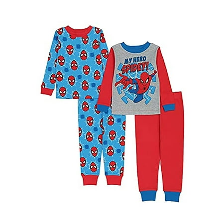 

Toddler Boys Spiderman My Hero 4 Piece Sleep Set