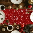 thumbnail image 5 of Red Christmas Dresser Scarf Farmhouse, Dining Table Decorations for Wedding/Parties, Snowman Gifts Xmas Tree Snowflake Winter Table Runner 36 Inches Long for Kitchen Dining, 13 x 36 In, 5 of 9