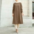 thumbnail image 2 of Elegant Women's Long Sleeve Button Down Abaya Casual Dress for Dubai Fashion, 2 of 5