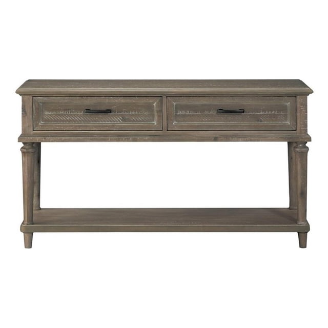 Lexicon Table Console en Bois Cardano 2 Tiroirs en Bois Flotté Brun Clair