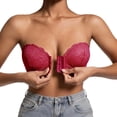 thumbnail image 3 of Iyufng Women's Front Closure Strapless Lace Bandeau Bra Anti Slip Push Up Convertible Bralette, 3 of 5