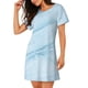 thumbnail image 2 of Fotbe Blue Marble Bata de Dormir para Mujer con Estampado, Camisón de Algodón de Manga Corta, Ropa de Dormir Casual, 2 of 6