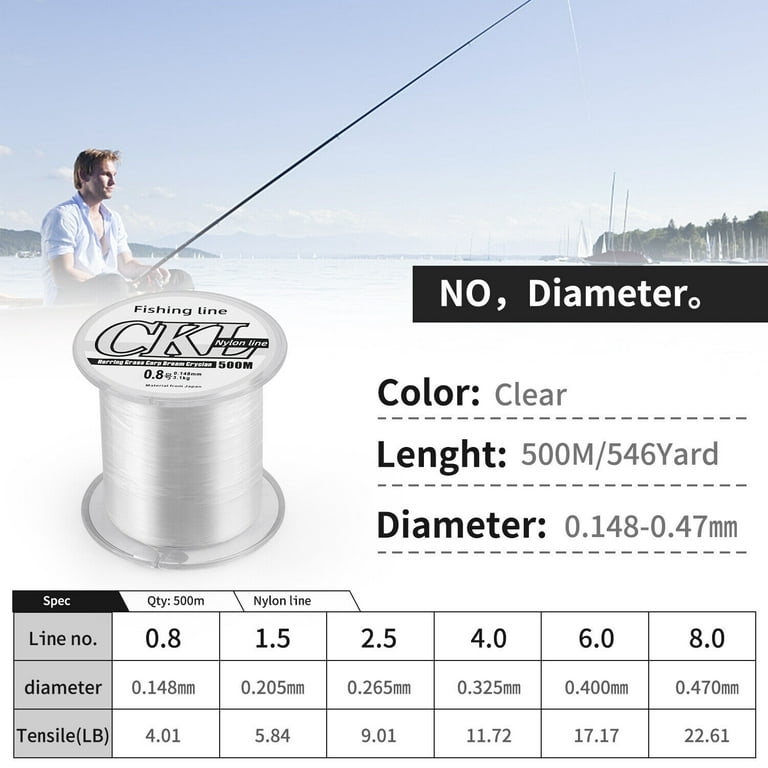 546YD Fishing Line Nylon String Cord Clear Strong Monofilament Fishing Wire