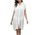 thumbnail image 6 of Wowcloth Womens Casual Sleeveless Side Split Button Down Long Kimonos Cardigans Swimsuit Cover Ups Summer Beach Dress, 6 of 9