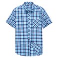 thumbnail image 2 of Yaoyar Men's Short Sleeve Button Up Shirts Collared Checkered Cuban Dress Shirt Casual Vintage Summer Plaid T-Shirt, 2 of 8