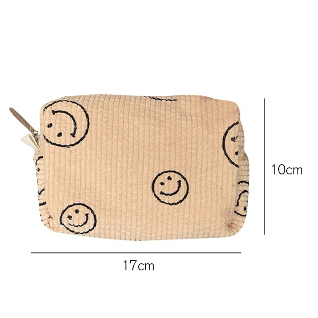 Bolsa de cosméticos de pana Caja de maquillaje de gran capacidad para regalos navideños (M Caqui) Ndcxsfigh Cuidado Belleza