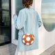 thumbnail image 4 of Bolsa Bolso de hombro redondo Bolso de mensajero con cadena para mujer (fútbol marrón claro) Ehuebsd Nuevos Originales, 4 of 6