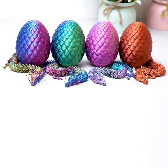 8pcs/set 3D Printed dragon egg ,Flexible Joint Animal lacertid Figurines,Realistic Eyes, Home Office Decor,Fidget Toy for Adults Teens Boy Festival Gifts