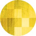 thumbnail image 1 of Ahgly Company Indoor Round Abstract Yellow Contemporary Area Rugs, 7' Round, 1 of 4