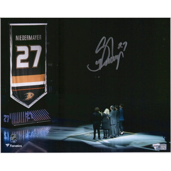Scott Niedermayer Anaheim Ducks Autographed 8" x 10" Banner Raising Photograph - Fanatics Authentic Certified