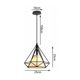 thumbnail image 5 of Lámpara colgante de diamante con cable ajustable, ilumina tu hogar con estilo vintage y LED de bajo consumo de 25 cm x 25 cm, 5 of 5