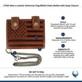 thumbnail image 6 of CTM  Leather American Flag Bifold Chain Wallet with Snap Closure (Men), 6 of 6