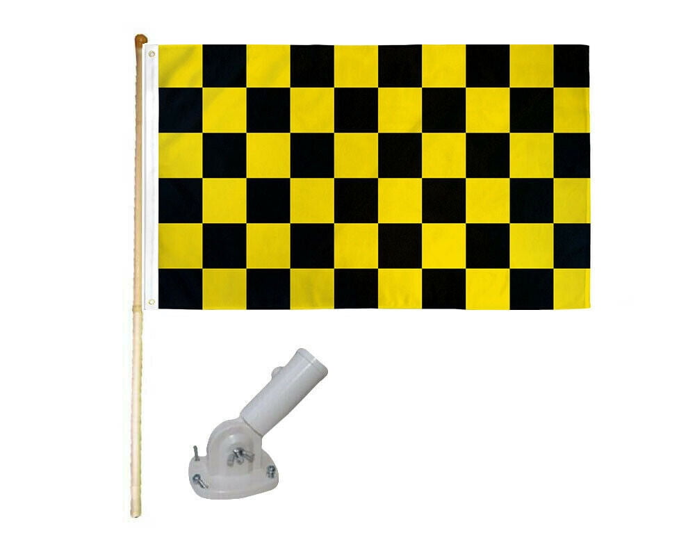 5' Wood Pole Kit Bracket With 3x5 US Army Served With Pride Yellow Banner Flag 