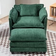 thumbnail image 2 of S-HOME Ergonomic Oversized Boucle Indoor Sofa Bed with Deep Cushions and Thick Armrests, for Living Room and Bedroom, Dark Green, 2 of 15
