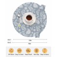 thumbnail image 6 of 15 Inch Round Placemats Set of 4, Blue Paisley Non Slip Heat Insulation PP Table Mats, Ethnic Vintage Floral Botanical Abstract Washable Place Mats for Kitchen Dining Party Table Decor, 6 of 7