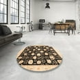 thumbnail image 4 of Ahgly Company Machine Washable Indoor Rectangle Abstract Bakers Brown Area Rugs, 4' x 6', 4 of 7