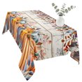 thumbnail image 2 of Orange Blue Fall Table Cloth Waterproof Tablecloths, Vintage Thanksgiving Pumpkins Maple Leaf Tablecloth Dining Table Cover for Kitchen Party Tabletop Outdoor, Rectangle Tablecloth 60x120 Inch, 2 of 9