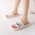thumbnail image 4 of Zapatillas de baño con plataforma gruesa para mujer y hombre, chanclas antideslizantes con diseño de oso y gato de dibujos animados, sandalias de playa para interiores y exteriores, verano, 2023, 4 of 7