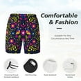 thumbnail image 4 of Kdxio Colorful Mexican Print Men'S Swim Trunks With Compression Liner 7 Inch Inseam Quick Dry Swim Shorts, 4 of 7