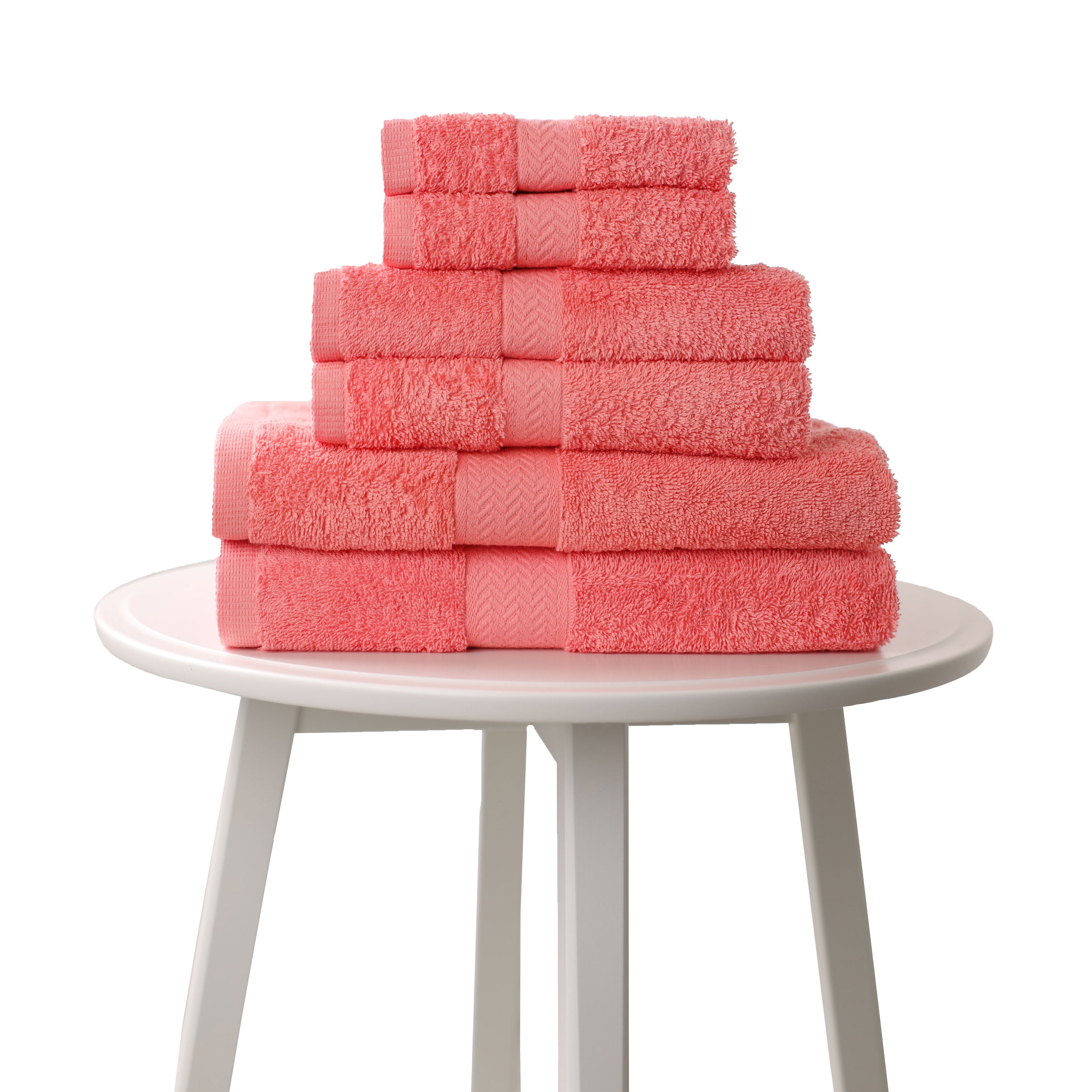6-Piece Premium Towel Set, 2 Bath Towels, 2 Hand Towels, and 2 Wash Cloths,  600 GSM 100% Ring Spun Cotton Highly Absorbent Towels for Bathroom, Gym,  Hotel, and Spa - NoahArkLinen