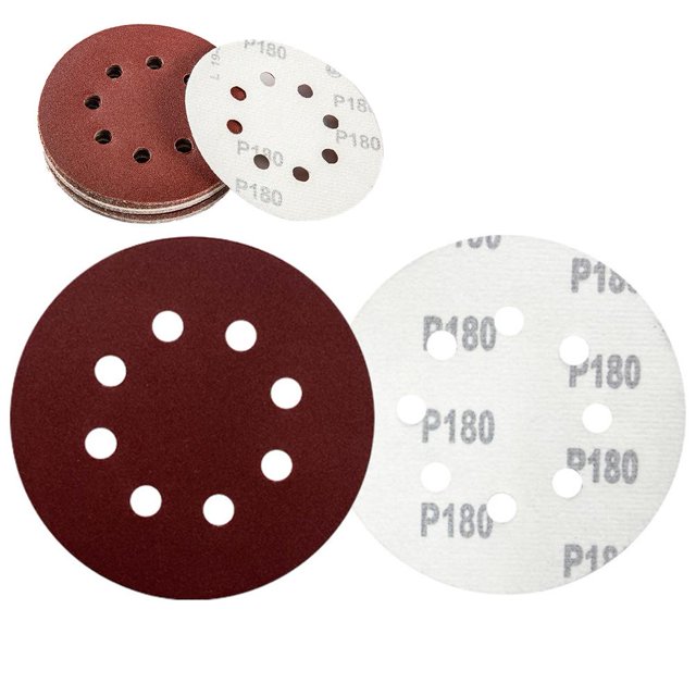 10 Pcs Disques de Ponçage 5 Pouces 8 Trous, Papier pour Ponceuse Orbitale 80/180/240/320/400/800/1000/1500/2000/3000, Disque de Sable Rond, pour Automobile Professionnelle et Menuiserie