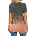 thumbnail image 5 of Aobny Brown T-Shirt Women Tunic T-Shirt Short Sleeve V-Neck Graphic Womens Dressy Tops,M, 5 of 7