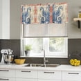 thumbnail image 4 of Blue Red Coastal Curtain Valances for Windows, Kitchen Valance Window Treatments Panel 2 Pack, Beach Starfish Coral Vintage Seahorse Rod Pocket Short Curtains for Bathroom Bedroom 42 x 18 Inch, 4 of 8