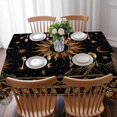 thumbnail image 4 of Golden Black Rectangle Tablecloth, Sun Middle Century Abstract Luxury Waterproof & StainResistant Tablecloth, Washable Oil-proof Table Cover for Dining/Party/Wedding/Camping/Buffet 60x102 In, 4 of 9