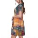 thumbnail image 2 of Balery Starry Sky Cute Horse Vestidos sueltos de manga corta para mujer, vestidos de verano 2025, vestidos casuales de corte A con vuelo., 2 of 6
