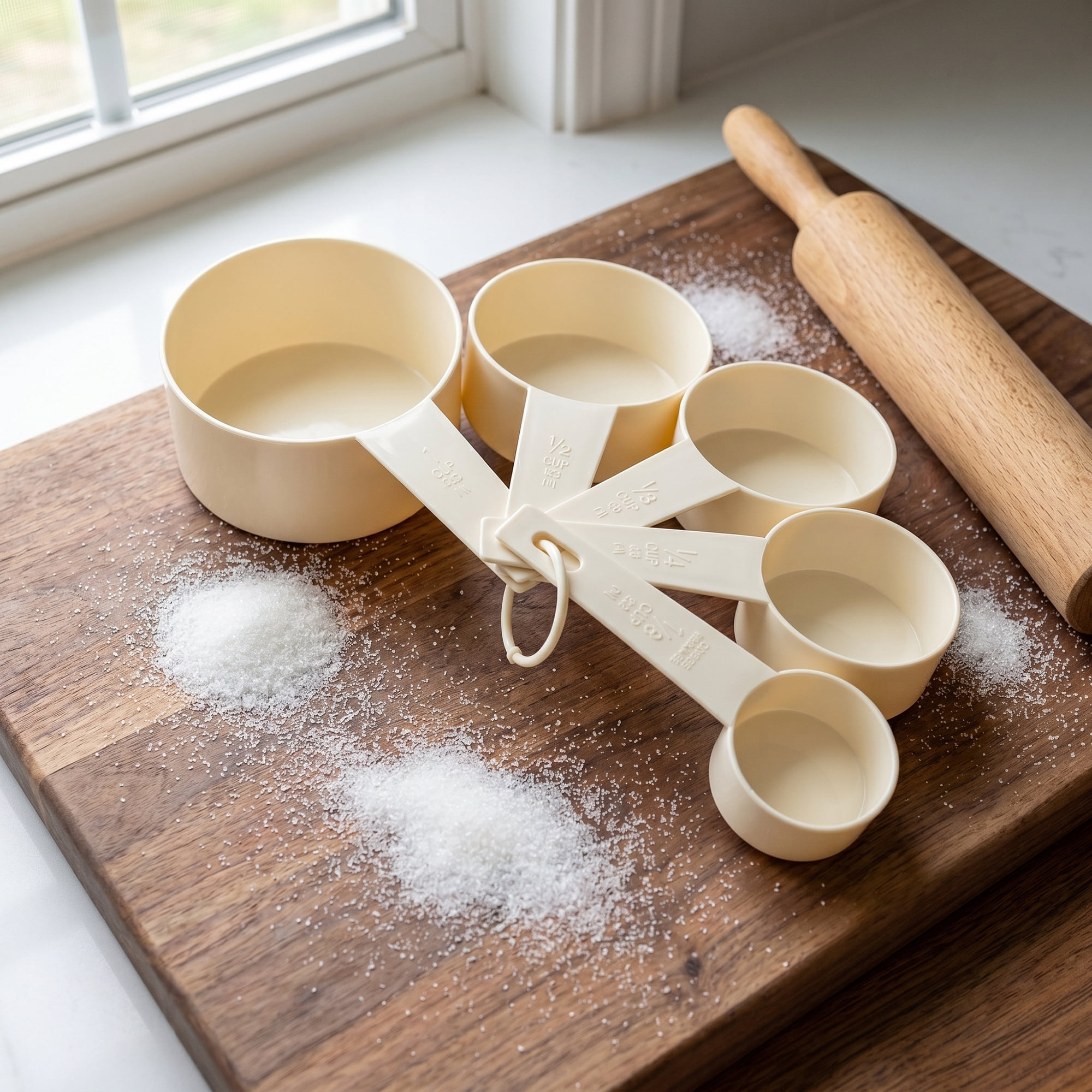 Unique Bargains Plastic Measuring Spoons Set for Cooking and Baking White 5Pcs