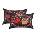 thumbnail image 2 of Dailycode Satin Pillow Case Queen Silk Pillow Cover for Hair and Skin Envelope Closure Owl Sit on Branch with Heart 20"x30", 2 of 9