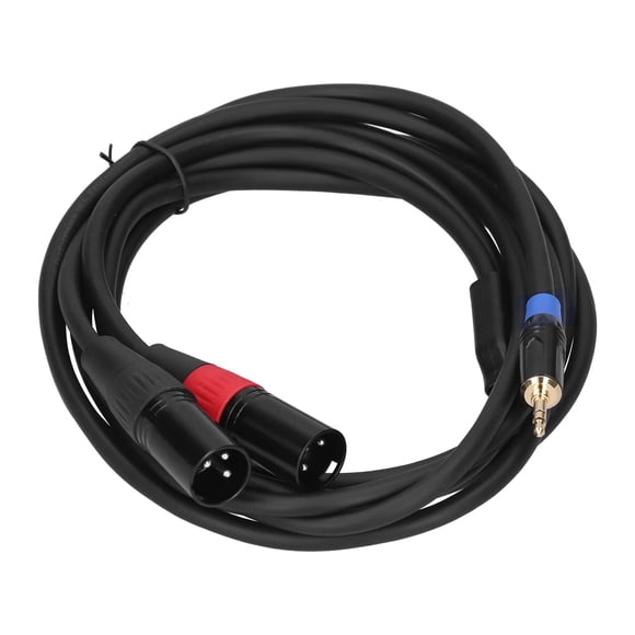 3.5mm to Dual XLR Stereo Cable, 1/8 Inch Stereo Male to Dual XLR Male Adapter Cord Audio Converter Adapter Cord Microphone Cable
